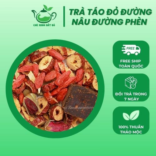 Trà Táo Đỏ Đường Nâu Đường Phèn Chè Xanh Đất Đỏ